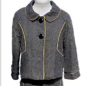 ModCloth Short Quilted Jacket Black and White Size Small